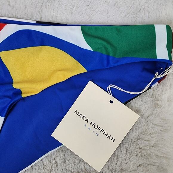 NEW Mara Hoffman Zoa Low Rise Bikini Swim Bottom in Cream Multicolor - Picture 5 of 11